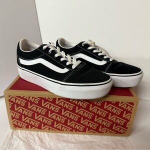 Vans Ward Platform - black and white canvas